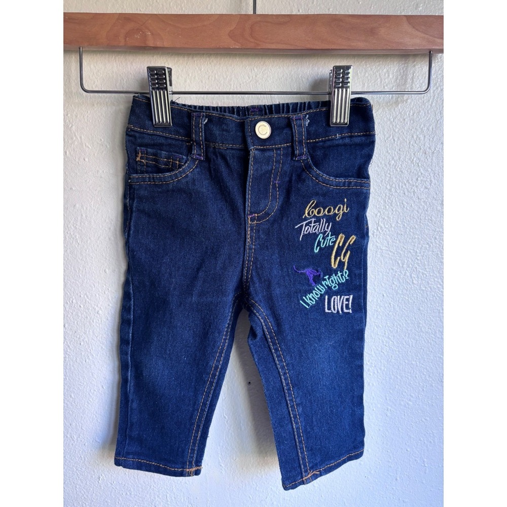 Coogi Baby Jeans Dark Wash Embroidered Logo Denim Pants 6/9M Blue Kids